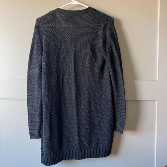 Halogen Tunic Knit Cardigan Open Front Women Medium Black Office Casual Classic - Picture 5 of 7